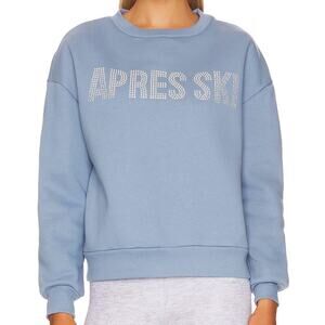 Beach Riot Apres Ski Rhinestone Sweatshirt Blue
